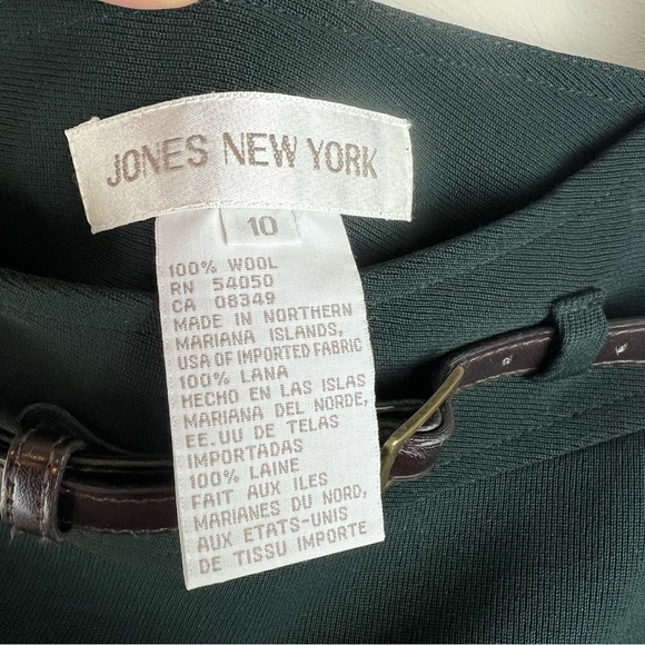 Jones New York 100% Wool Straight Skirt Forest Green 10 Preppy Office Career - Picture 4 of 9
